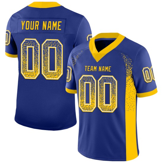 Maillot de football Royal jaune et blanc en maille tendance, personnalisé Maillot de football Royal jaune et blanc en maille tendance, personnalisé