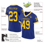 Maillot de football authentique personnalisé en maille, couleur or royal et blanc