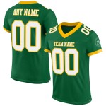 Maillot de football en maille vert blanc-or personnalisé Kelly Authentic