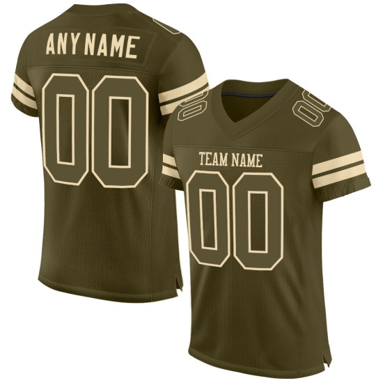 Maillot de service authentique Salute personnalisé en maille olive crème