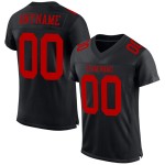 Maillot de football rouge personnalisé noir maille authentique Maillot de football rouge personnalisé noir maille authentique