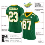 Maillot de football en maille vert blanc-or personnalisé Kelly Authentic