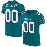Maillot de football authentique Teal Mesh personnalisé blanc-noir Maillot de football authentique Teal Mesh personnalisé blanc-noir