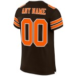 Maillot de football authentique orange-blanc en maille marron personnalisé Maillot de football authentique orange-blanc en maille marron personnalisé