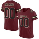 Maillot de football personnalisé en maille noir-crème bordeaux authentique Maillot de football personnalisé en maille noir-crème bordeaux authentique
