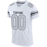 Maillot de football authentique en maille argent-noir blanc personnalisé Maillot de football authentique en maille argent-noir blanc personnalisé