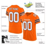 Maillot de football authentique orange blanc-bleu marine en maille personnalisée