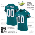 Maillot de football authentique Teal Mesh personnalisé blanc-noir Maillot de football authentique Teal Mesh personnalisé blanc-noir