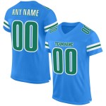 Maillot de football bleu personnalisé Kelly Mesh Vert poudre-Blanc Authentique Maillot de football bleu personnalisé Kelly Mesh Vert poudre-Blanc Authentique