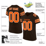 Maillot de football authentique orange-blanc en maille marron personnalisé Maillot de football authentique orange-blanc en maille marron personnalisé