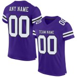 Maillot de football personnalisé en maille blanc-noir violet authentique