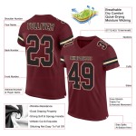 Maillot de football personnalisé en maille noir-crème bordeaux authentique Maillot de football personnalisé en maille noir-crème bordeaux authentique