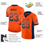 Maillot de football en maille bleu marine et blanc, orange, à la mode, personnalisé Maillot de football en maille bleu marine et blanc, orange, à la mode, personnalisé