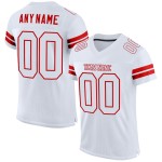Maillot de football authentique en maille blanche, blanc et rouge, personnalisé