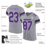 Maillot de football gris léger personnalisé, violet et noir authentique