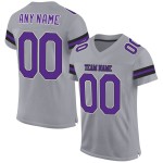 Maillot de football gris léger personnalisé, violet et noir authentique