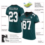 Maillot de football authentique en maille personnalisée, vert, blanc et gris-noir Maillot de football authentique en maille personnalisée, vert, blanc et gris-noir