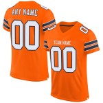 Maillot de football authentique orange blanc-bleu marine en maille personnalisée