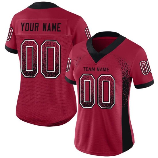 Maillot de football en maille Drift noir et blanc, mode personnalisé Cardinal Maillot de football en maille Drift noir et blanc, mode personnalisé Cardinal