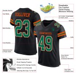 Maillot de football en maille vert-orange personnalisé authentique Kelly Black Maillot de football en maille vert-orange personnalisé authentique Kelly Black