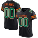 Maillot de football en maille vert-orange personnalisé authentique Kelly Black Maillot de football en maille vert-orange personnalisé authentique Kelly Black