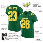 Maillot de football authentique Kelly Custom vert doré et blanc en maille Maillot de football authentique Kelly Custom vert doré et blanc en maille