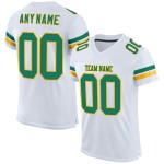Maillot de football Kelly authentique personnalisé en maille vert-or blanc Maillot de football Kelly authentique personnalisé en maille vert-or blanc