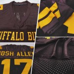 Maillot de football marron authentique personnalisé en maille dorée Maillot de football marron authentique personnalisé en maille dorée