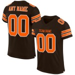 Maillot de football authentique orange-blanc en maille marron personnalisé Maillot de football authentique orange-blanc en maille marron personnalisé