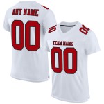 Maillot de football rouge-noir authentique personnalisé en maille blanche Maillot de football rouge-noir authentique personnalisé en maille blanche