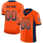 Maillot de football en maille bleu marine et blanc, orange, à la mode, personnalisé Maillot de football en maille bleu marine et blanc, orange, à la mode, personnalisé