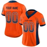 Maillot de football en maille bleu marine et blanc, orange, à la mode, personnalisé Maillot de football en maille bleu marine et blanc, orange, à la mode, personnalisé