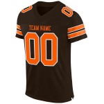 Maillot de football authentique orange-blanc en maille marron personnalisé Maillot de football authentique orange-blanc en maille marron personnalisé