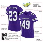 Maillot de football personnalisé en maille blanc-noir violet authentique