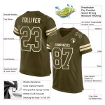 Maillot de service authentique Salute personnalisé en maille olive crème