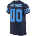 Maillot de football bleu marine personnalisé bleu-blanc en maille authentique Maillot de football bleu marine personnalisé bleu-blanc en maille authentique
