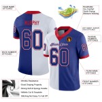 Maillot de football tendance en maille personnalisée, bleu royal et blanc écarlate Maillot de football tendance en maille personnalisée, bleu royal et blanc écarlate