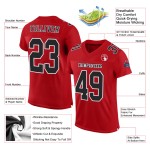 Maillot de football en maille noir-blanc rouge authentique personnalisé Maillot de football en maille noir-blanc rouge authentique personnalisé