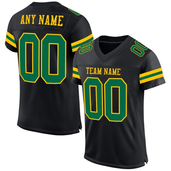 Maillot de football Kelly Authentic Custom Mesh vert-jaune noir Maillot de football Kelly Authentic Custom Mesh vert-jaune noir