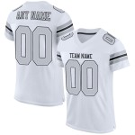 Maillot de football authentique en maille argent-noir blanc personnalisé Maillot de football authentique en maille argent-noir blanc personnalisé