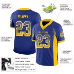 Maillot de football Royal jaune et blanc en maille tendance, personnalisé Maillot de football Royal jaune et blanc en maille tendance, personnalisé