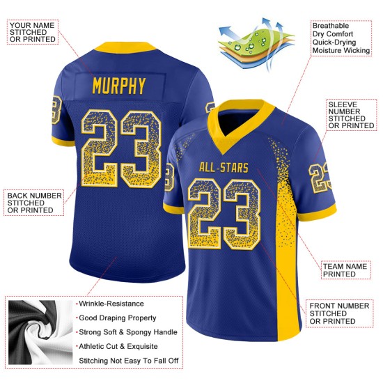 Maillot de football Royal jaune et blanc en maille tendance, personnalisé Maillot de football Royal jaune et blanc en maille tendance, personnalisé