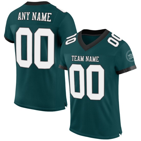 Maillot de football authentique en maille personnalisée, vert, blanc et gris-noir Maillot de football authentique en maille personnalisée, vert, blanc et gris-noir