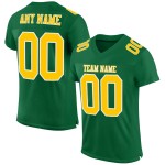 Maillot de football authentique Kelly Custom vert doré et blanc en maille Maillot de football authentique Kelly Custom vert doré et blanc en maille
