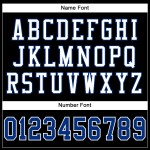 Maillot de football personnalisé en maille noire authentique, bleu royal et blanc Maillot de football personnalisé en maille noire authentique, bleu royal et blanc